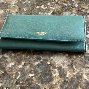 Osprey of London green leather wallet